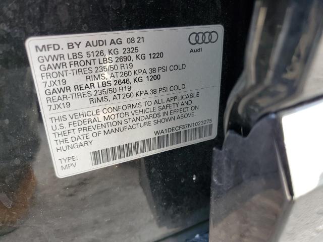 Photo 14 from auction – 2022 AUDI Q3 PREMIUM with VIN WA1DECF37N1023275