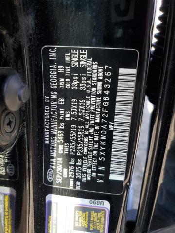 Photo 14 from auction – 2015 KIA SORENTO SX with VIN 5XYKWDA72FG643267