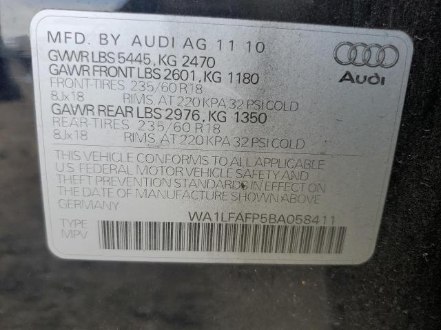 Photo 14 from auction – 2011 AUDI Q5 PREMIUM with VIN WA1LFAFP5BA058411