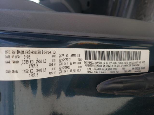 Photo 14 from auction – 2005 JEEP GRAND CHER with VIN 1J4GR48K45C643288
