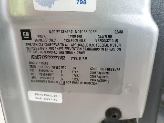 Photo 14 from auction – 2008 CHEVROLET TRAILBLAZE with VIN 1GNDT13S082221102