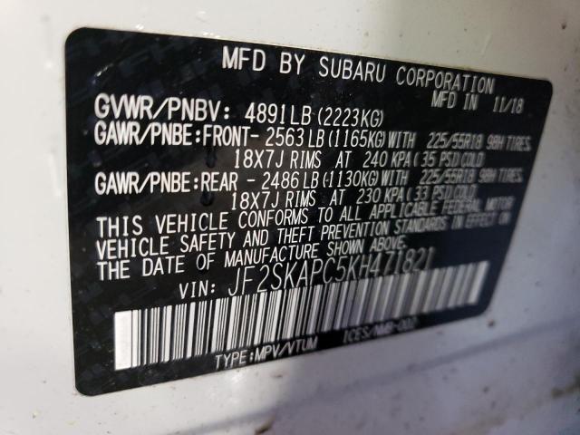 Photo 14 from auction – 2019 SUBARU FORESTER S with VIN JF2SKAPC5KH471821