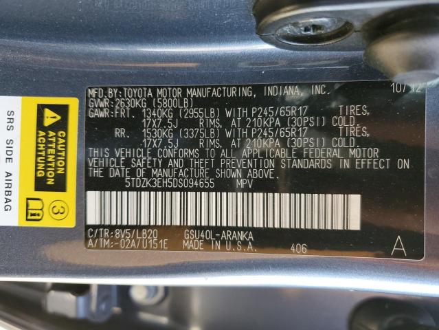 Photo 14 from auction – 2013 TOYOTA HIGHLANDER with VIN 5TDZK3EH5DS094655