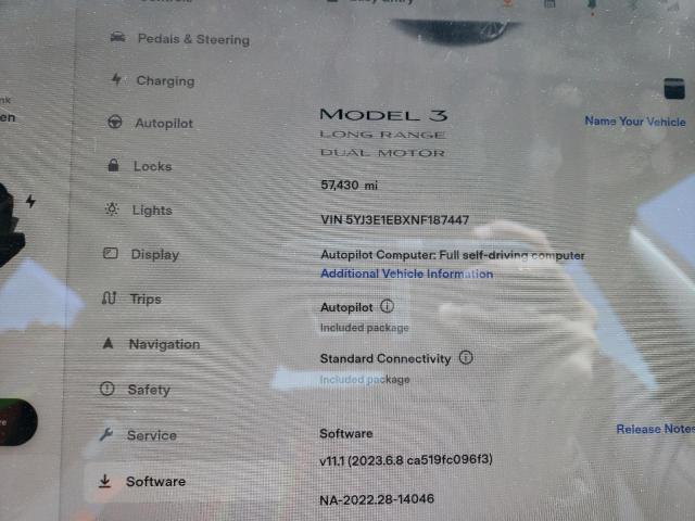 Photo 9 from auction – 2022 TESLA MODEL 3 with VIN 5YJ3E1EBXNF187447