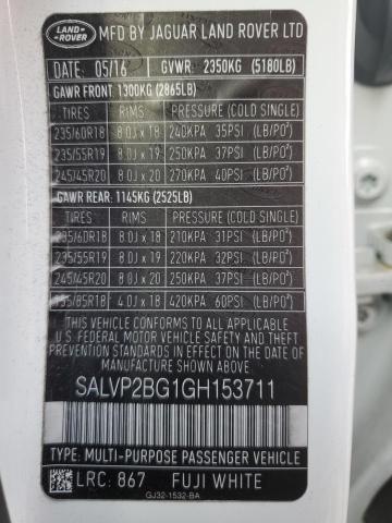 Photo 14 from auction – 2016 LAND ROVER RANGE ROVE with VIN SALVP2BG1GH153711