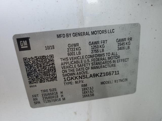 Photo 14 from auction – 2019 GMC ACADIA SLE with VIN 1GKKNSLA9KZ166711