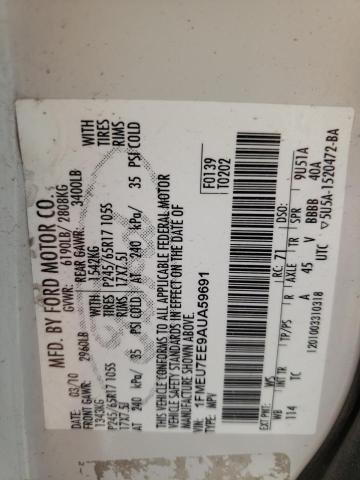 Photo 14 from auction – 2010 FORD EXPLORER E with VIN 1FMEU7EE9AUA59691