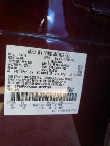 Photo 14 from auction – 2019 FORD EDGE TITAN with VIN 2FMPK4K90KBB99320