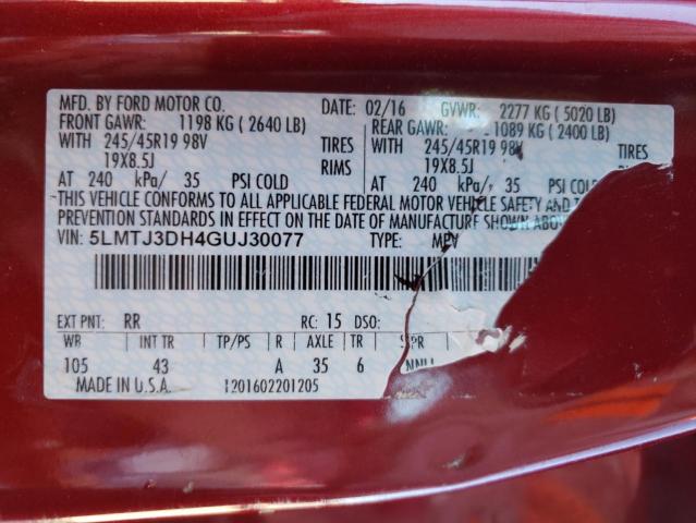 Photo 14 from auction – 2016 LINCOLN MKC RESERV with VIN 5LMTJ3DH4GUJ30077