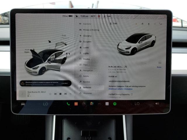 Photo 9 from auction – 2019 TESLA MODEL 3 with VIN 5YJ3E1EB2KF434195