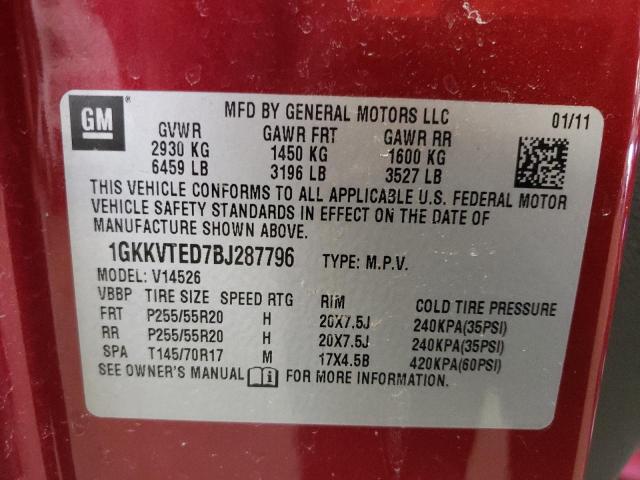 Photo 14 from auction – 2011 GMC ACADIA DEN with VIN 1GKKVTED7BJ287796