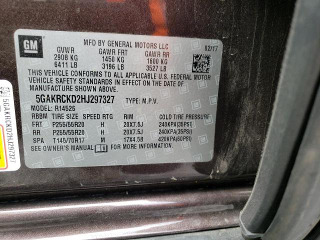 Photo 14 from auction – 2017 BUICK ENCLAVE with VIN 5GAKRCKD2HJ297327