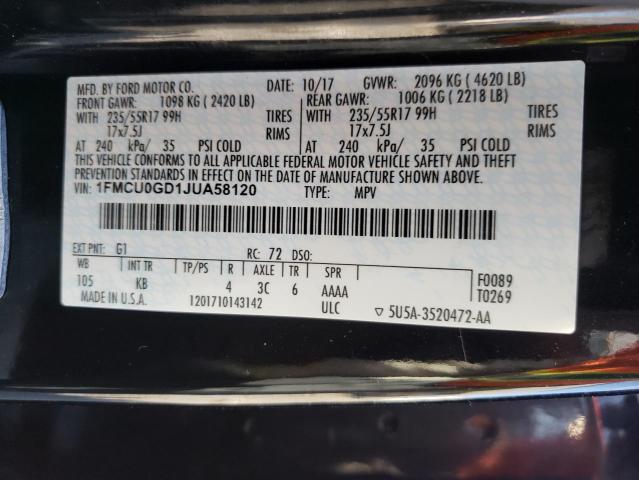 Photo 14 from auction – 2018 FORD ESCAPE SE with VIN 1FMCU0GD1JUA58120