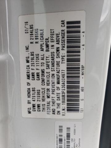 Photo 10 from auction – 2016 ACURA TLX TECH with VIN 19UUB3F53GA004677