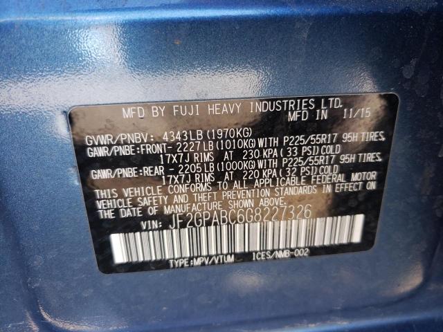 Photo 14 from auction – 2016 SUBARU CROSSTREK with VIN JF2GPABC6G8227326