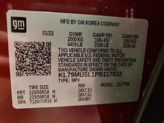Photo 14 from auction – 2023 CHEVROLET TRAILBLAZE with VIN KL79MUSL1PB117933