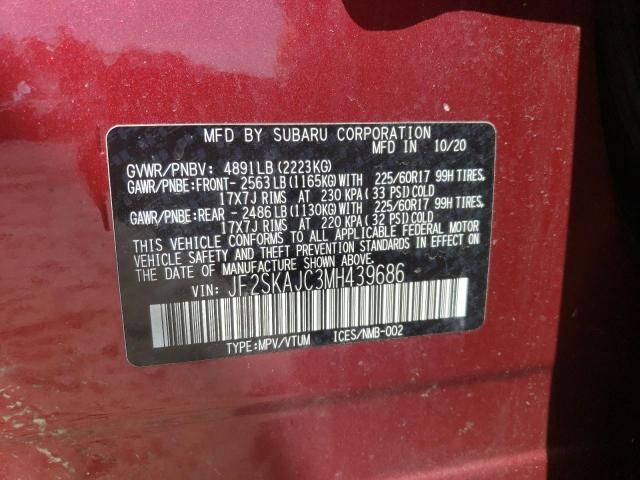 Photo 14 from auction – 2021 SUBARU FORESTER P with VIN JF2SKAJC3MH439686