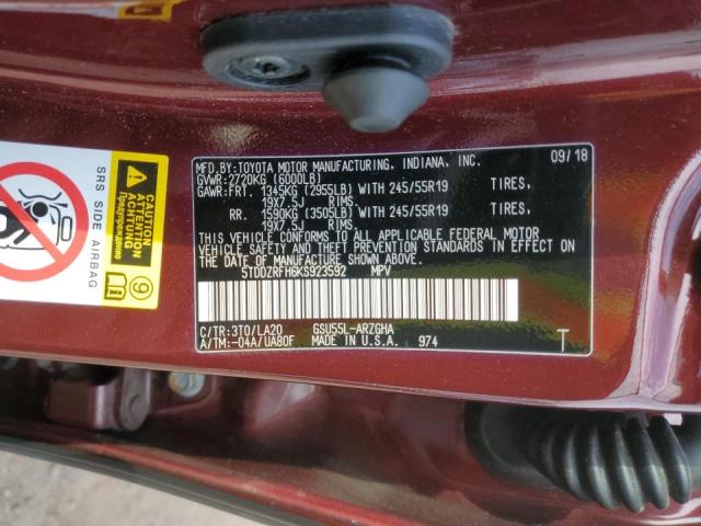 Photo 14 from auction – 2019 TOYOTA HIGHLANDER with VIN 5TDDZRFH6KS923592