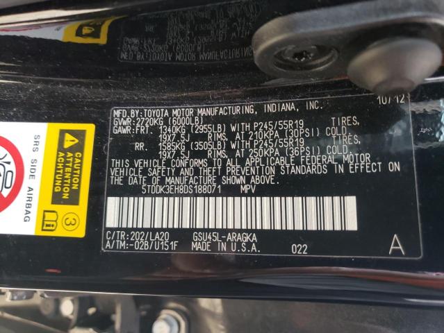 Photo 14 from auction – 2013 TOYOTA HIGHLANDER with VIN 5TDDK3EH8DS188071