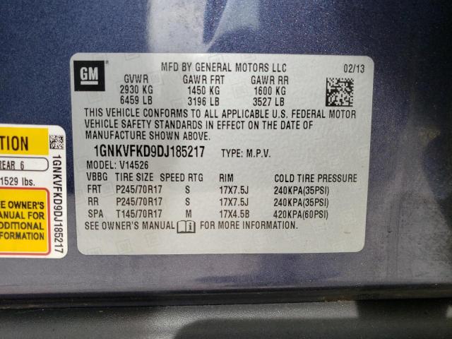 Photo 14 from auction – 2013 CHEVROLET TRAVERSE L with VIN 1GNKVFKD9DJ185217