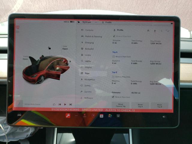 Photo 9 from auction – 2019 TESLA MODEL 3 with VIN 5YJ3E1EB3KF453693