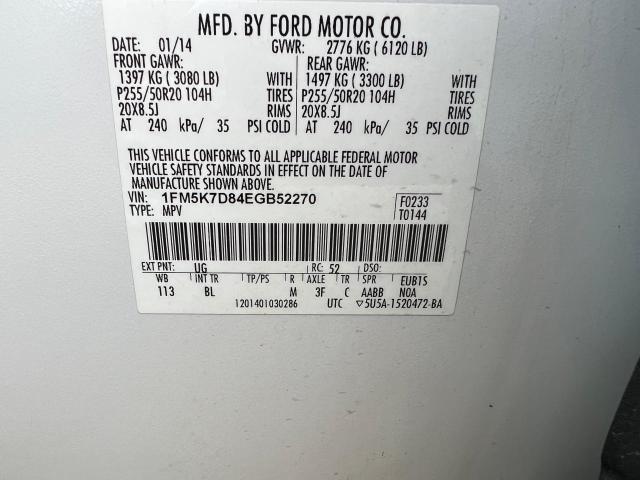 Photo 10 from auction – 2014 FORD EXPLORER X with VIN 1FM5K7D84EGB52270