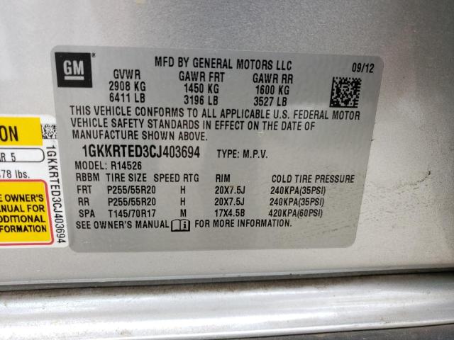 Photo 14 from auction – 2012 GMC ACADIA DEN with VIN 1GKKRTED3CJ403694