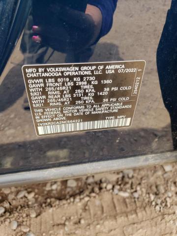 Photo 14 from auction – 2022 VOLKSWAGEN ATLAS SE with VIN 1V2KR2CA2NC564221