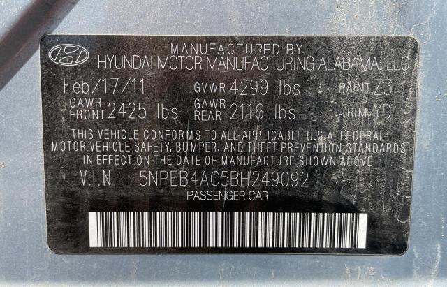 Photo 10 from auction – 2011 HYUNDAI SONATA GLS with VIN 5NPEB4AC5BH249092