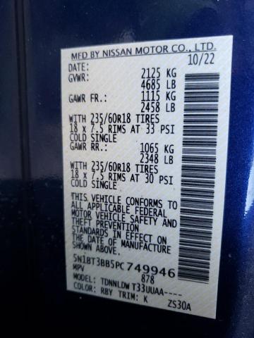 Photo 14 from auction – 2023 NISSAN ROGUE SV with VIN 5N1BT3BB5PC749946