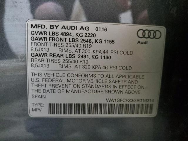 Photo 14 from auction – 2016 AUDI Q3 PRESTIG with VIN WA1GFCFS3GR016314