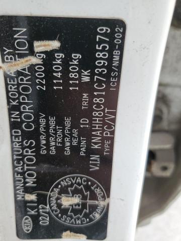 Photo 14 from auction – 2012 KIA RONDO with VIN KNAHH8C81C7398579