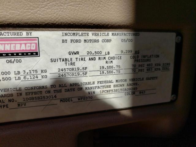 Photo 10 from auction – 2001 FORD F550 SUPER with VIN 1FCNF53S1Y0A09249