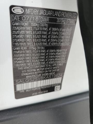 Photo 14 from auction – 2019 LAND ROVER RANGE ROVE with VIN SALGS2SV8KA519624