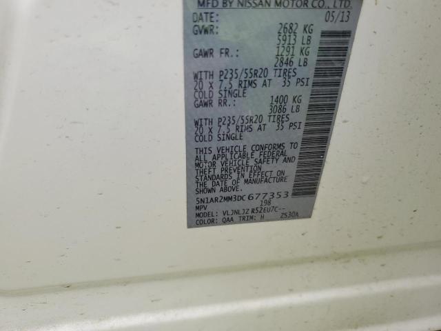 Photo 14 from auction – 2013 NISSAN PATHFINDER with VIN 5N1AR2MM3DC677353