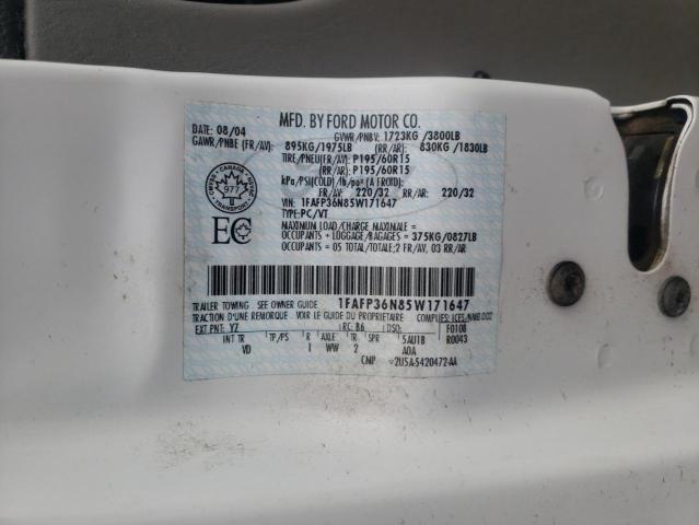 Photo 14 from auction – 2005 FORD FOCUS ZXW with VIN 1FAFP36N85W171647