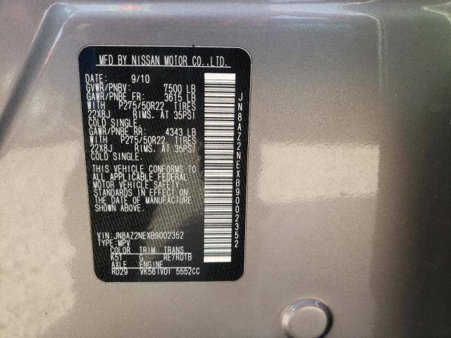 Photo 14 from auction – 2011 INFINITI QX56 with VIN JN8AZ2NEXB9002352