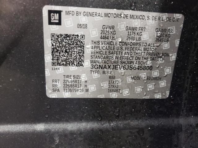 Photo 14 from auction – 2018 CHEVROLET EQUINOX LT with VIN 3GNAXJEV6JS645800