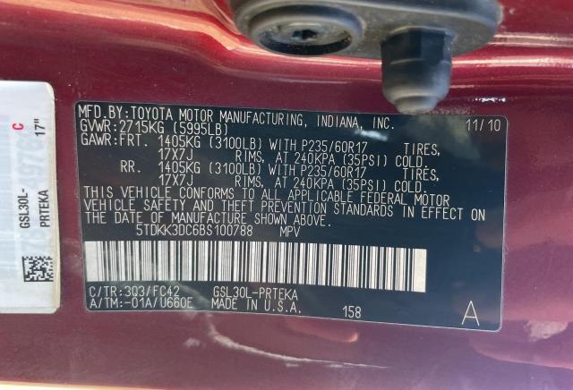 Photo 10 from auction – 2011 TOYOTA SIENNA LE with VIN 5TDKK3DC6BS100788