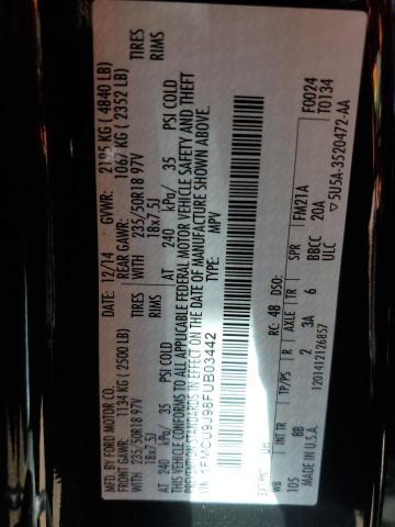 Photo 14 from auction – 2015 FORD ESCAPE TIT with VIN 1FMCU9J98FUB03442