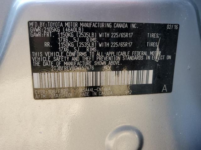 Photo 14 from auction – 2016 TOYOTA RAV4 LE with VIN 2T3BFREV8GW452476