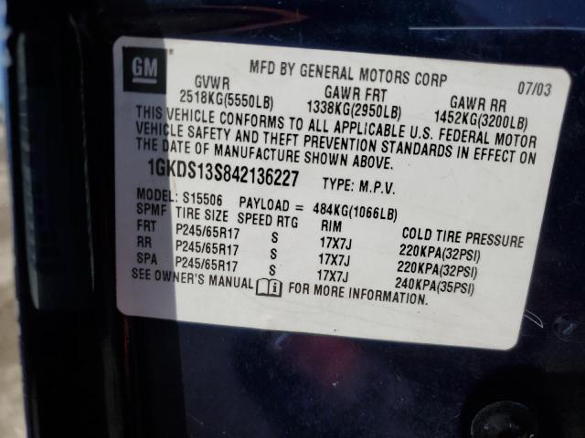 Photo 14 from auction – 2004 GMC ENVOY with VIN 1GKDS13S842136227