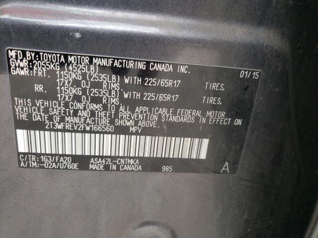 Photo 14 from auction – 2015 TOYOTA RAV4 XLE with VIN 2T3WFREV2FW166560