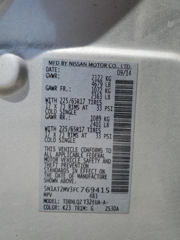 Photo 14 from auction – 2015 NISSAN ROGUE S with VIN 5N1AT2MV3FC769415