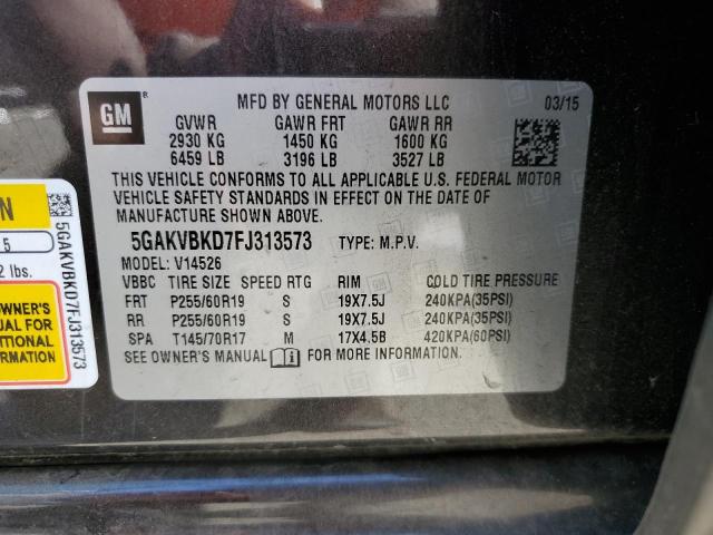 Photo 14 from auction – 2015 BUICK ENCLAVE with VIN 5GAKVBKD7FJ313573
