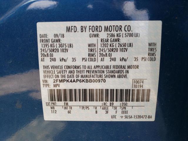 Photo 14 from auction – 2019 FORD EDGE ST with VIN 2FMPK4AP6KBB00970