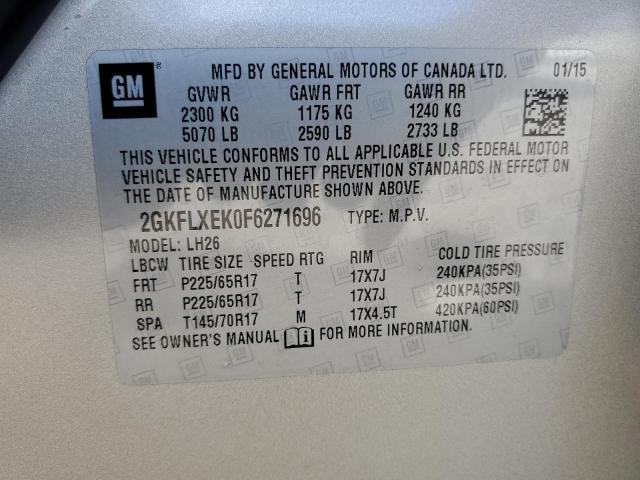Photo 14 from auction – 2015 GMC TERRAIN SL with VIN 2GKFLXEK0F6271696