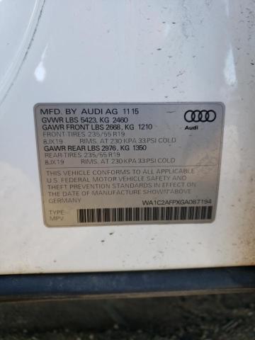 Photo 14 from auction – 2016 AUDI Q5 PREMIUM with VIN WA1C2AFPXGA087194