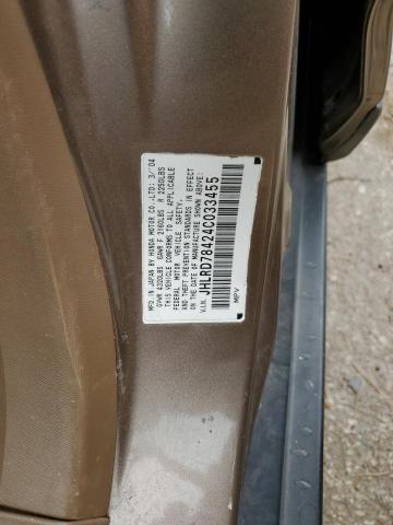 Photo 14 from auction – 2004 HONDA CR-V LX with VIN JHLRD78424C033455