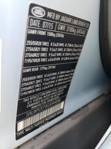 Photo 14 from auction – 2016 LAND ROVER RANGE ROVE with VIN SALWR2EF8GA544896